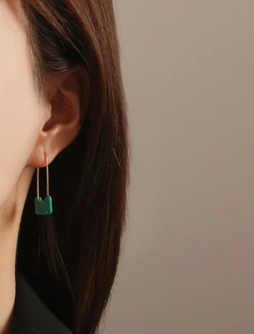 Dipped Safety Pins, Forest Green