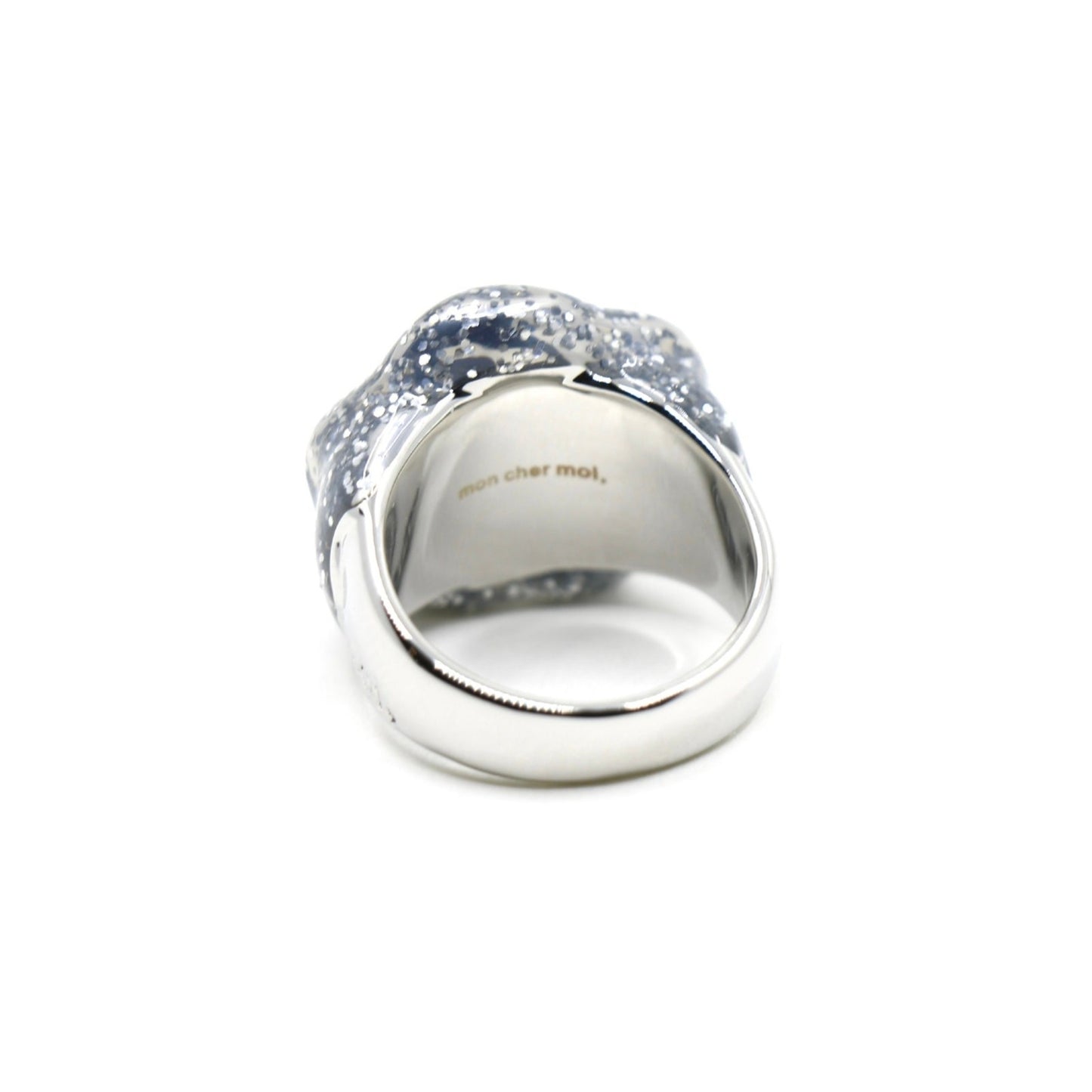 Stamp Ring, Silver Glitter