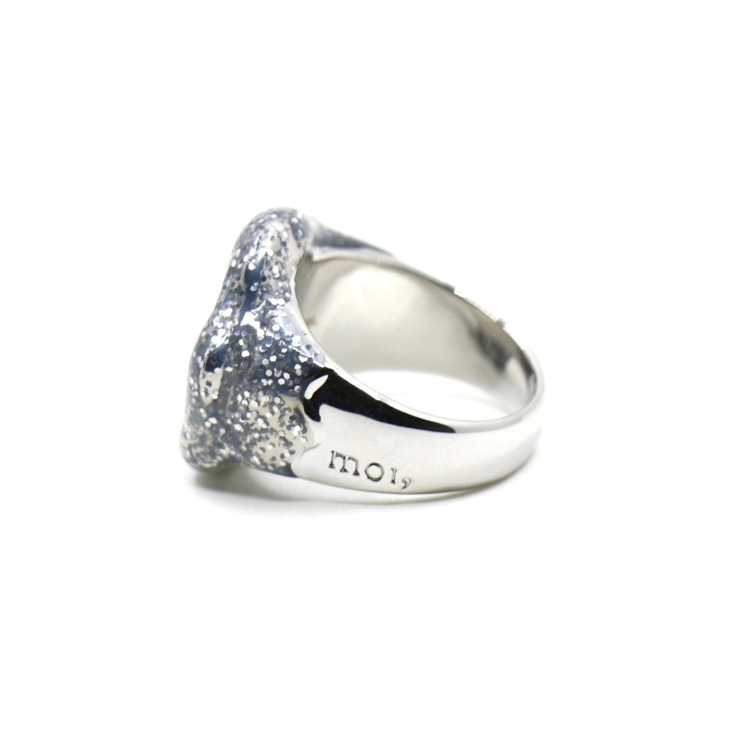 Stamp Ring, Silver Glitter