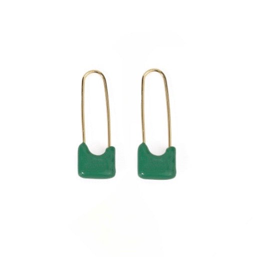 Dipped Safety Pins, Forest Green